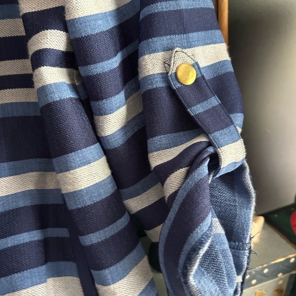 Ruby Rd. Navy and Light Blue Striped Cardigan - Picture 14 of 16